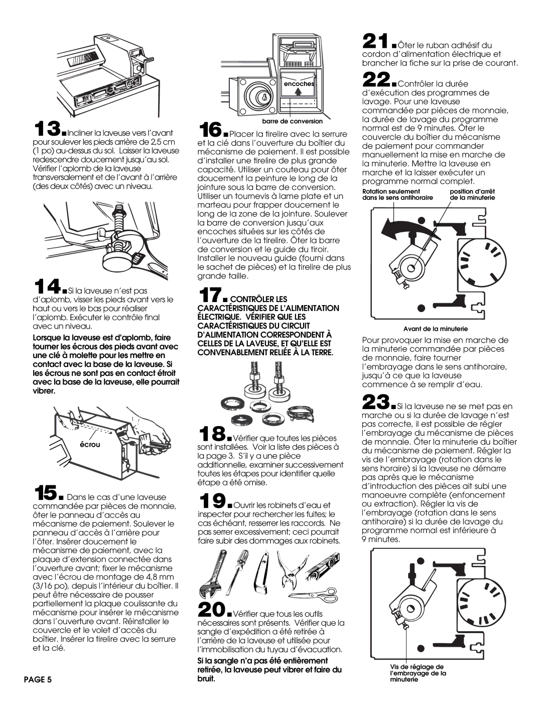 Whirlpool 3360619 installation instructions Vis de réglage de l’embrayage de la minuterie 