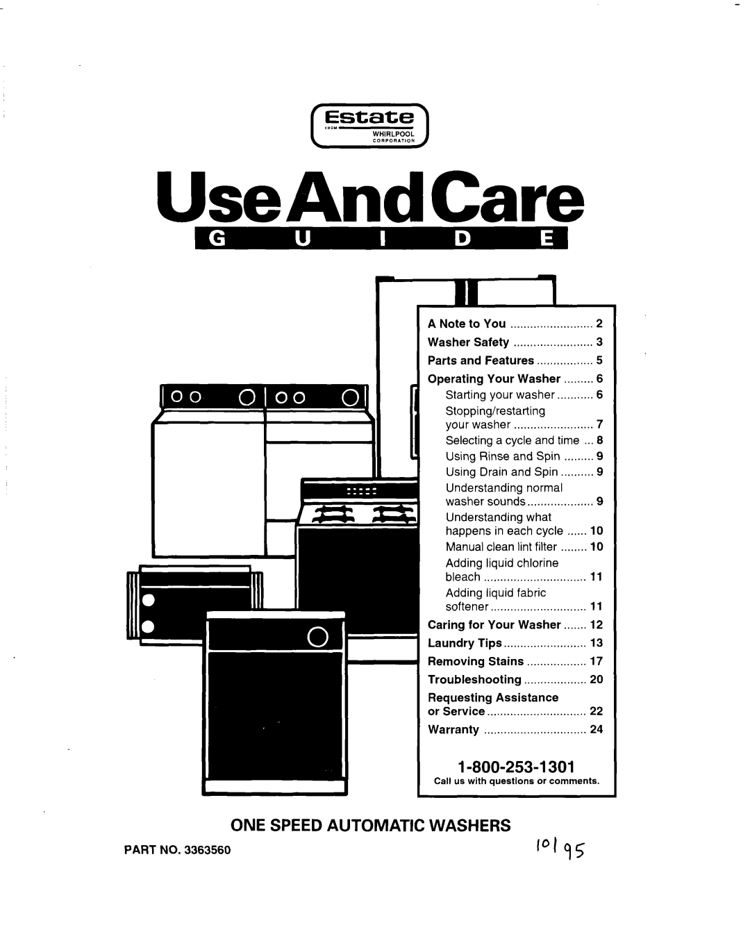 Whirlpool 3363560 warranty UseAndCare 