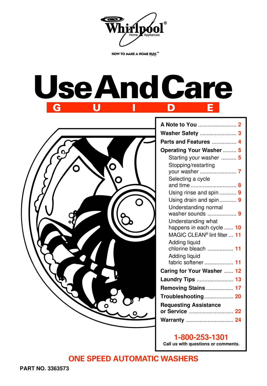 Whirlpool 3363573 warranty UseAndCare 