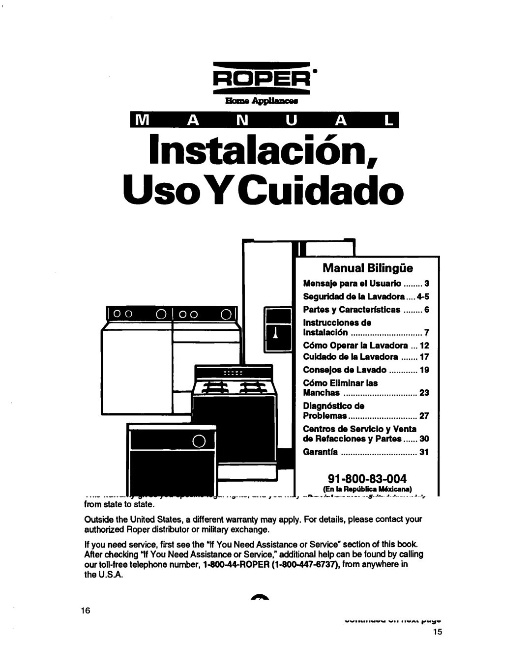 Whirlpool 3366860 warranty Instrucciones de, Pieza no 