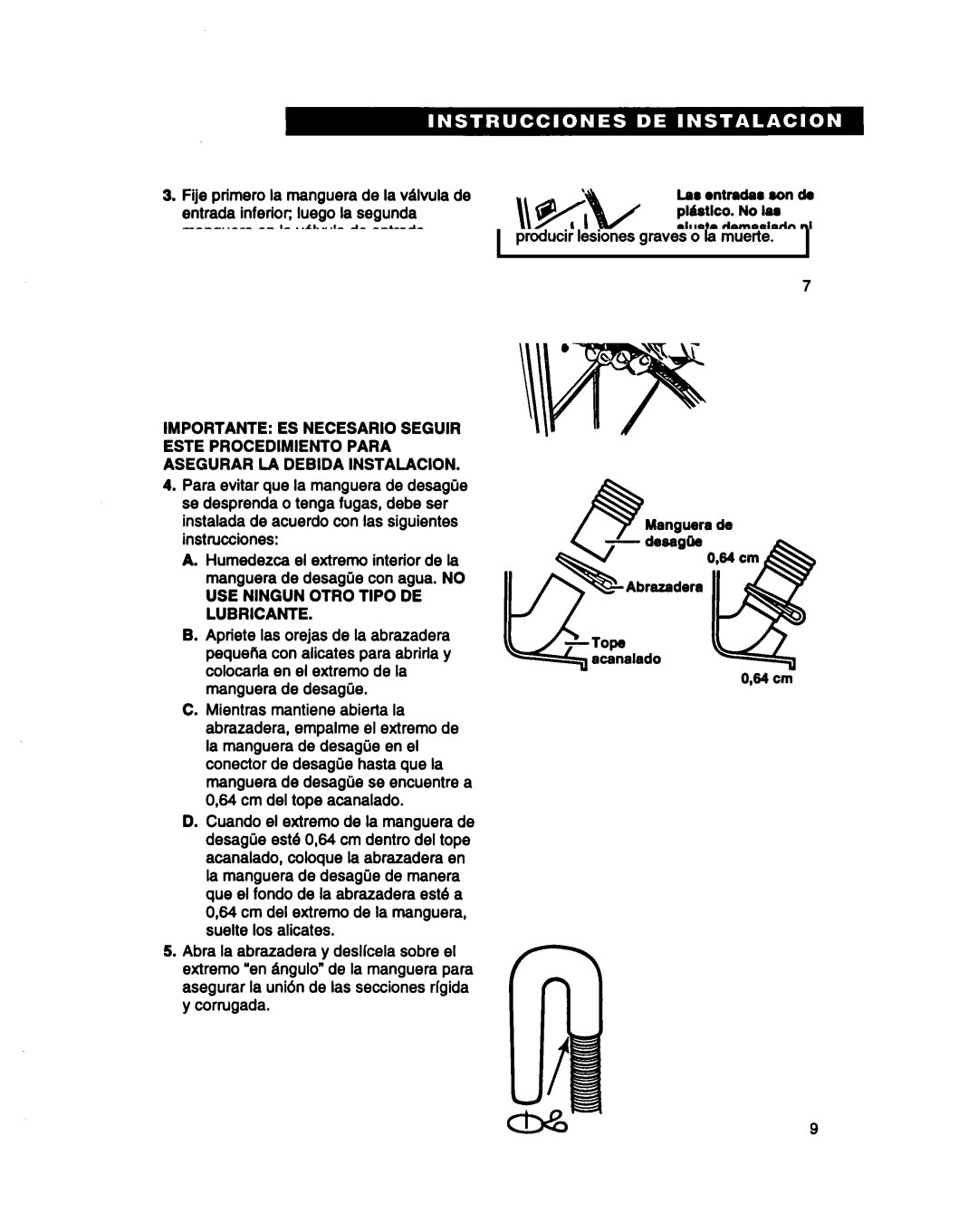 Whirlpool 3366860 warranty USE Ningun Otro TIP0 DE Lubricante 