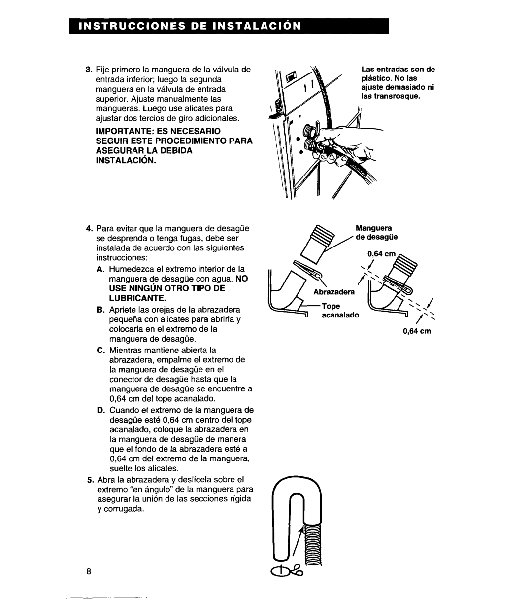 Whirlpool 3366869 warranty Importante ES Necesario 