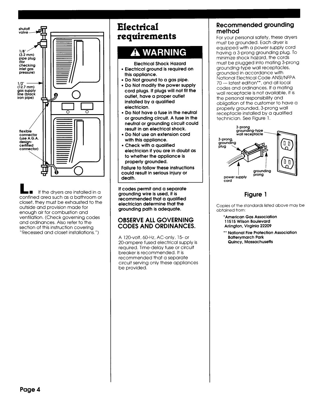 Whirlpool 3395339 manual Electrical requirements, Kz+rdmended grounding 