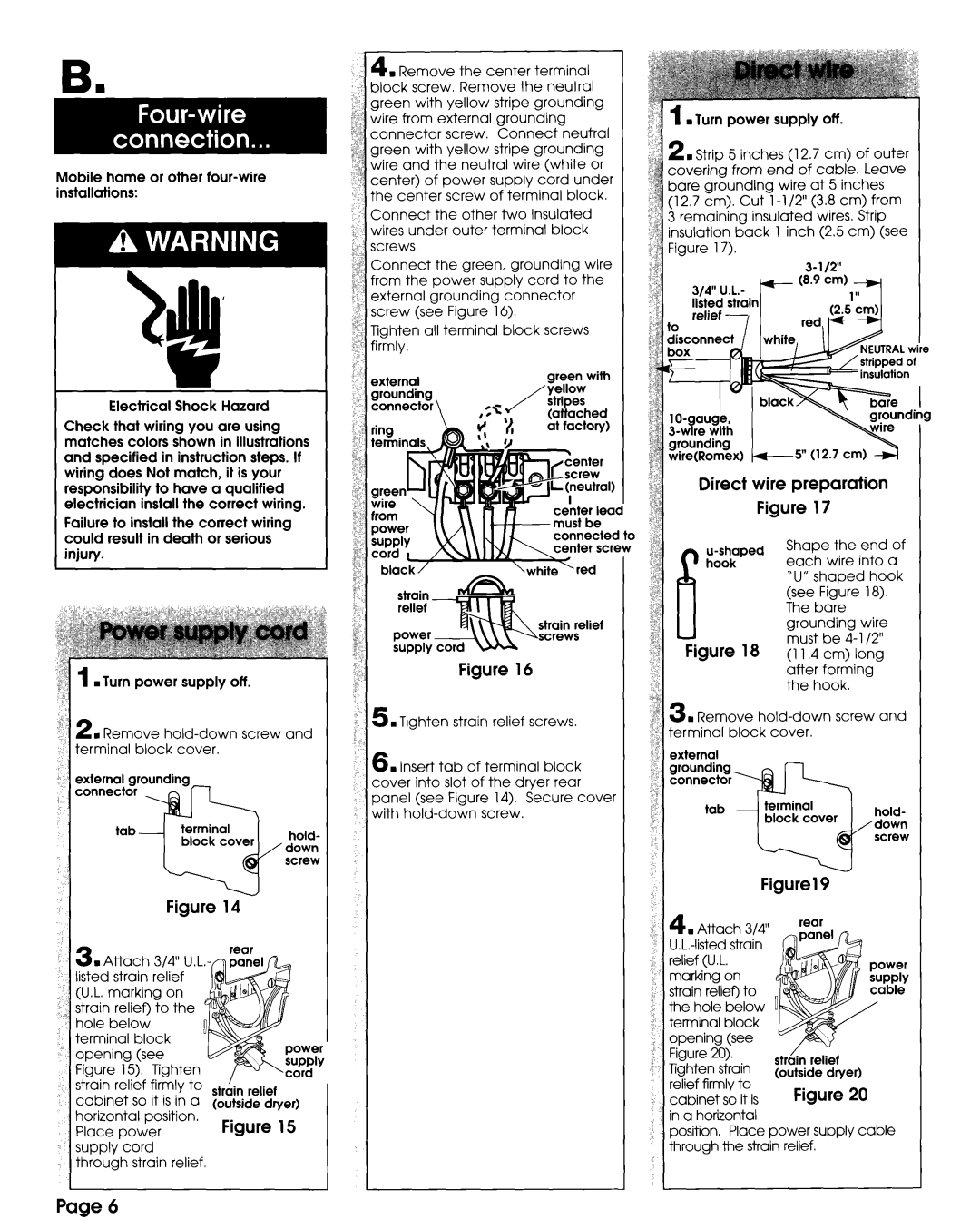 Whirlpool 3397617 manual Attach U.1, Relief Hole, Tighten, Strain relief firmly to strain relief, Ror, Relief U.L 