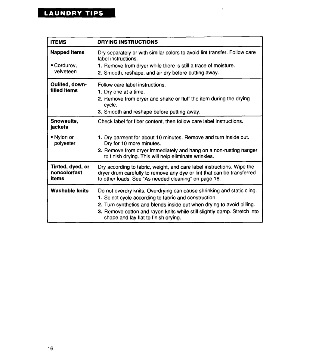 Whirlpool 340 1094 warranty Napped items 