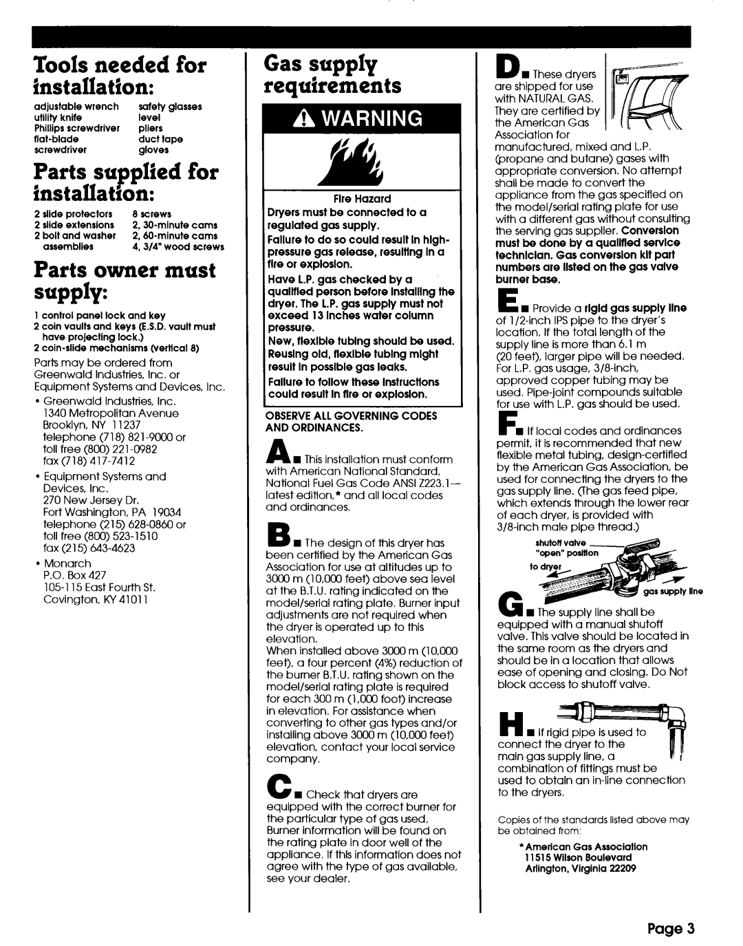 Whirlpool 3402328 manual Tools needed for installation, Parts supplied, Installation, Parts owner 