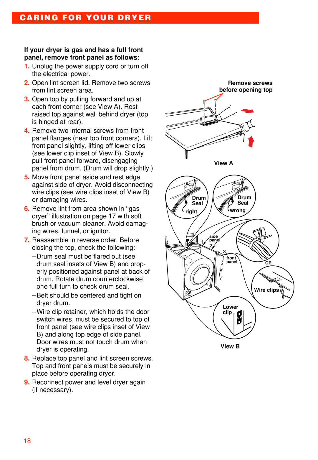 Whirlpool 3405792 manual Remove screws before opening top View a 