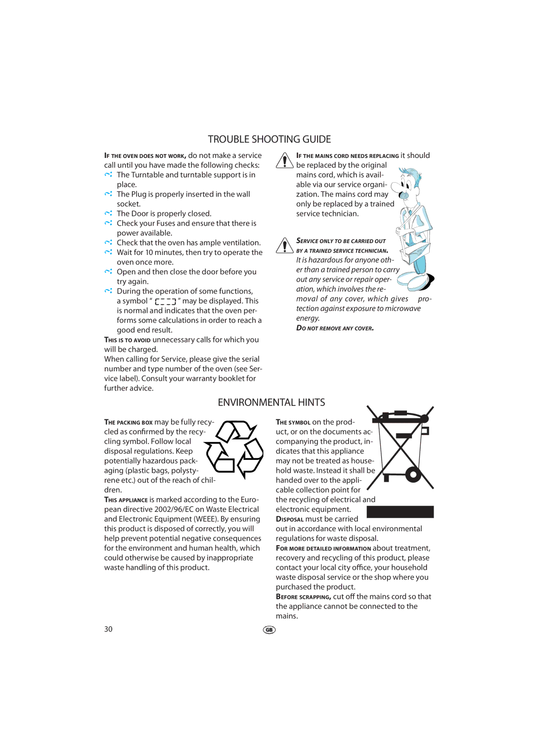 Whirlpool 379 manual Trouble Shooting Guide, Environmental Hints 