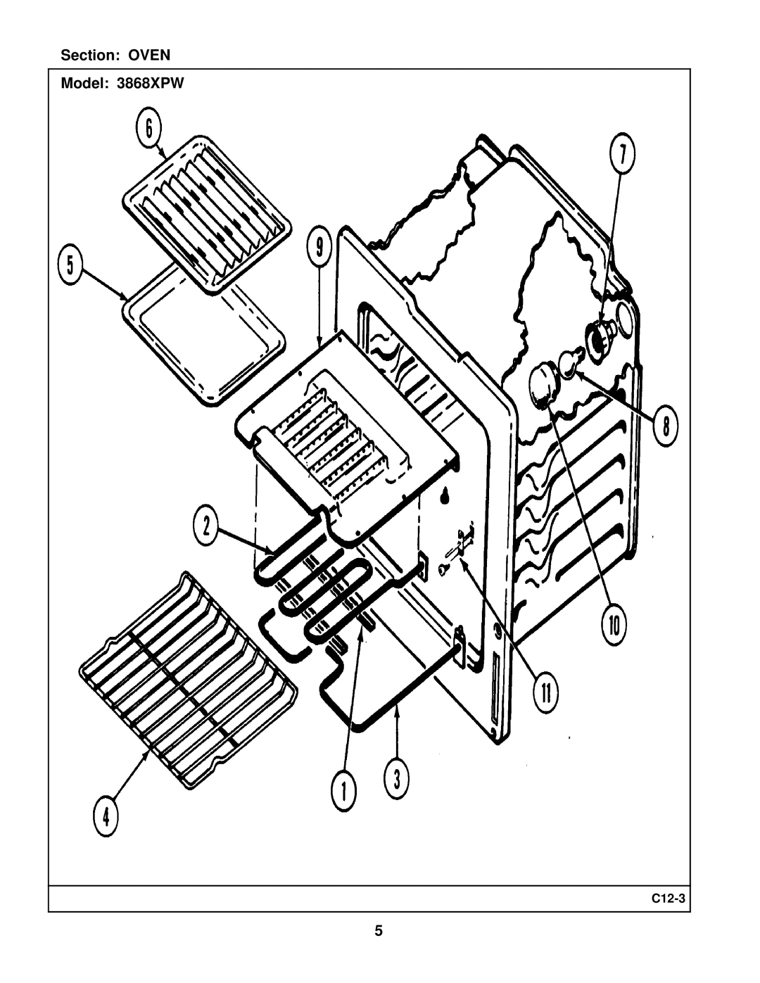 Whirlpool manual Section Oven Model 3868XPW 