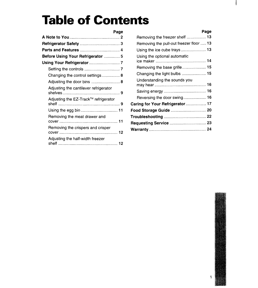 Whirlpool 3ET22DKXDN00 manual Table of Contents 