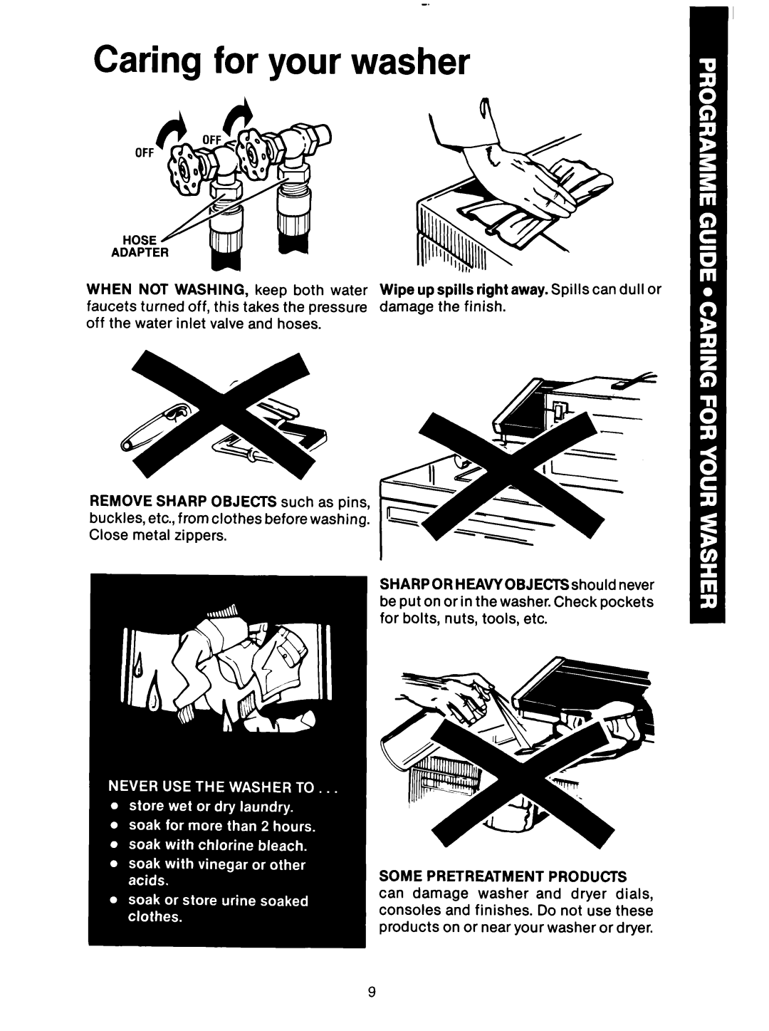 Whirlpool 3LA5581 manual Caring for your washer, Some Pretreatment Products 