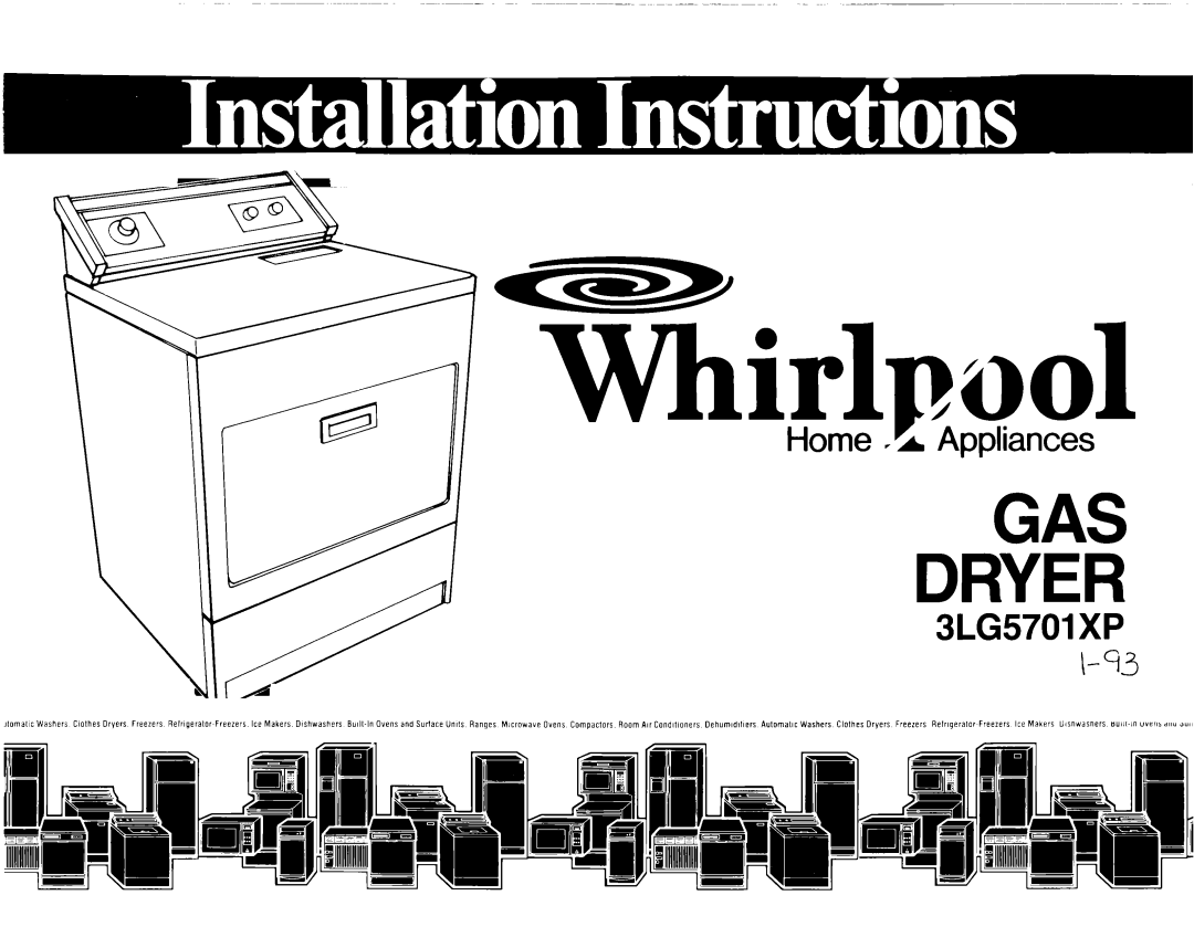 Whirlpool 3LG5701XP manual Lirlpuol, Home r~ Appliances 