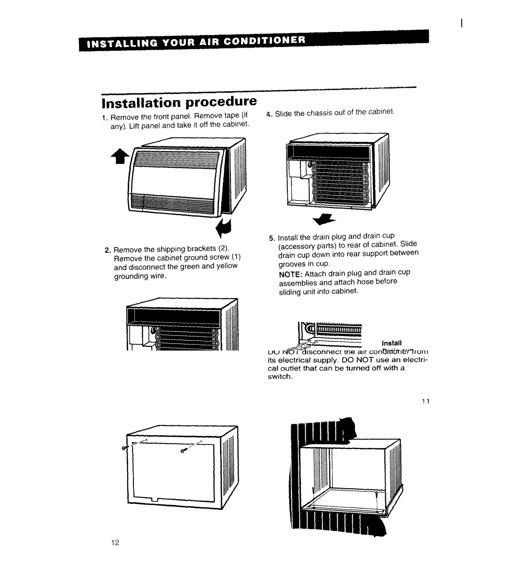 Whirlpool 3QACM07XD2 important safety instructions Installation procedure 