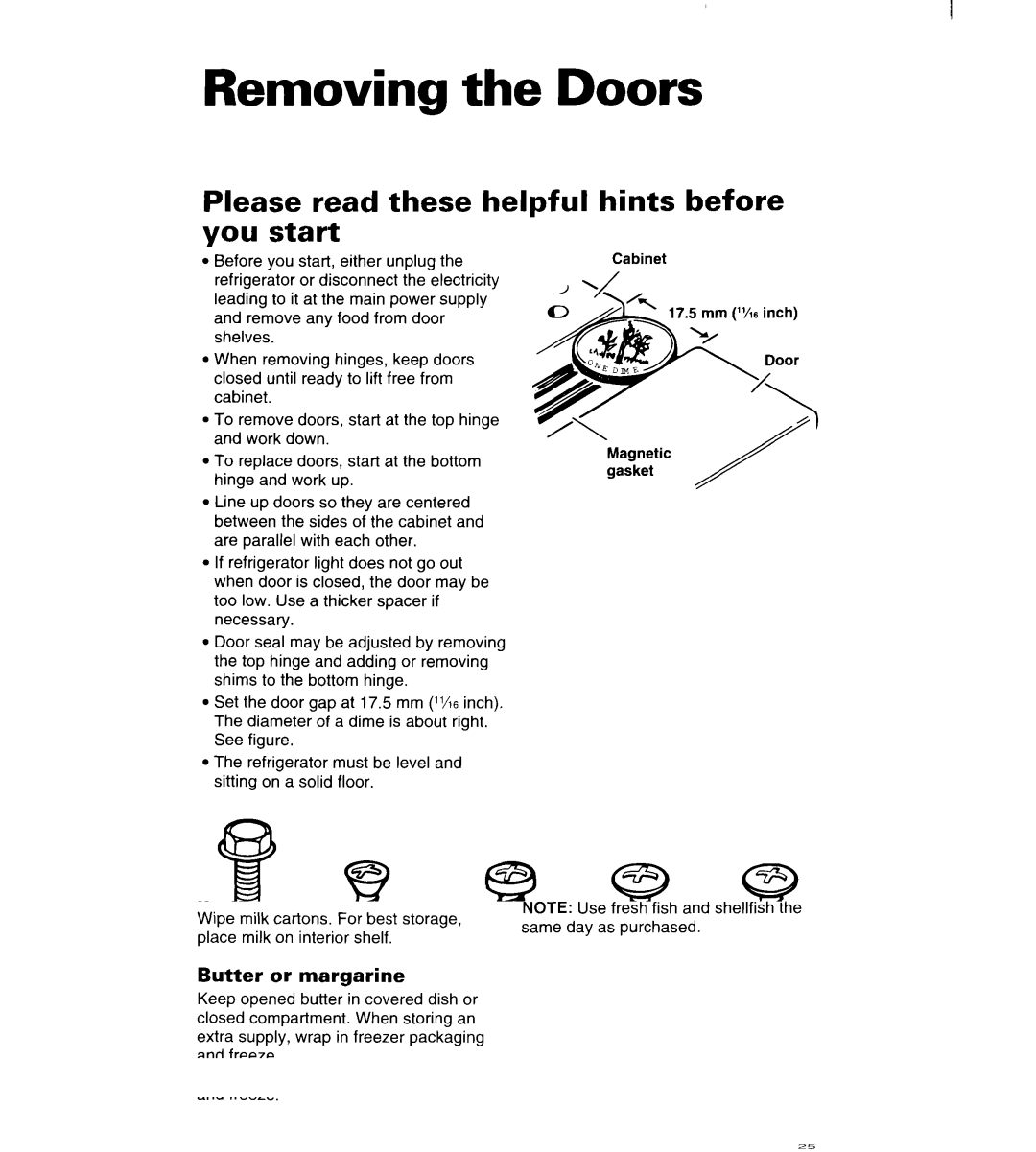 Whirlpool 3VED23DQDW00 manual Removing the Doors, Please read these helpful you start, Hints before 