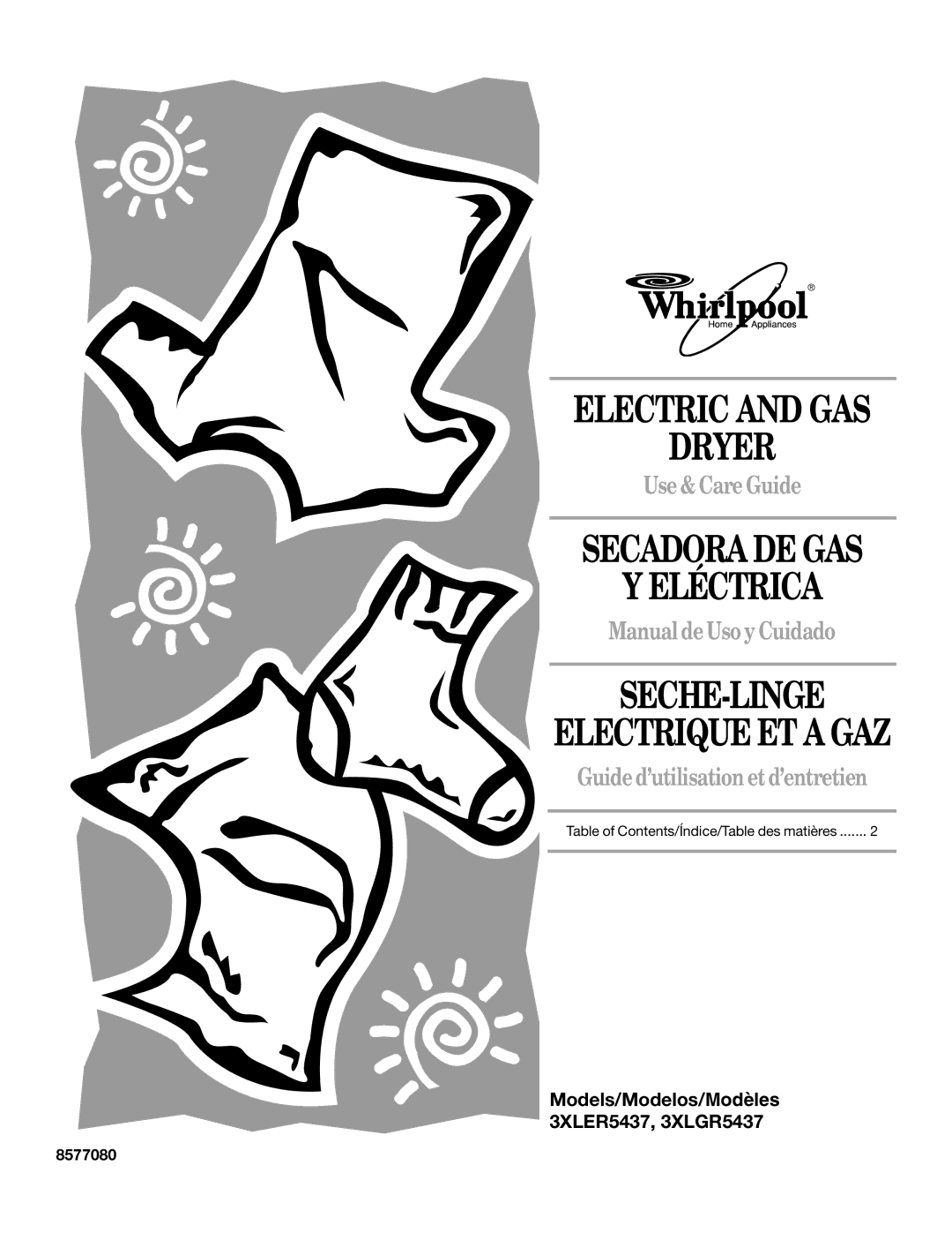 Whirlpool 3XKER5437 manual SECHE-LINGE Electrique ET a GAZ, 8577080 