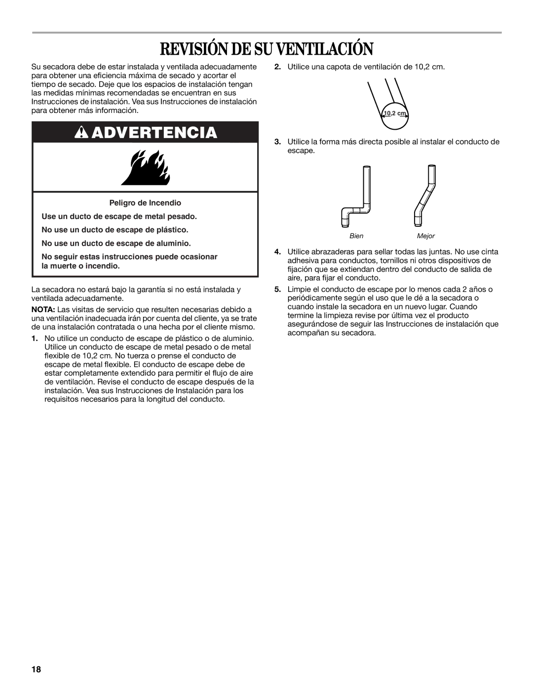 Whirlpool 3XKER5437 manual Revisión DE SU Ventilación 