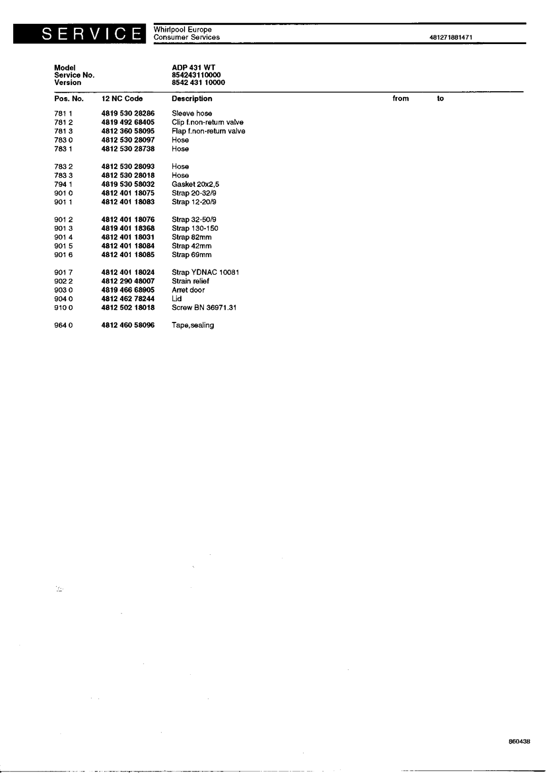 Whirlpool WT, 431 service manual 