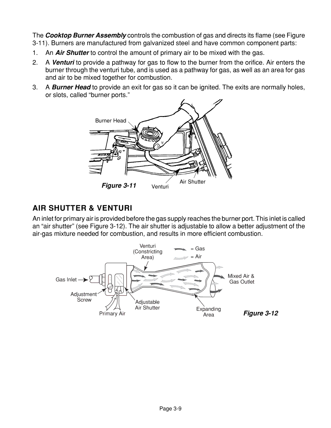 Whirlpool 4322452 manual AIR Shutter & Venturi 