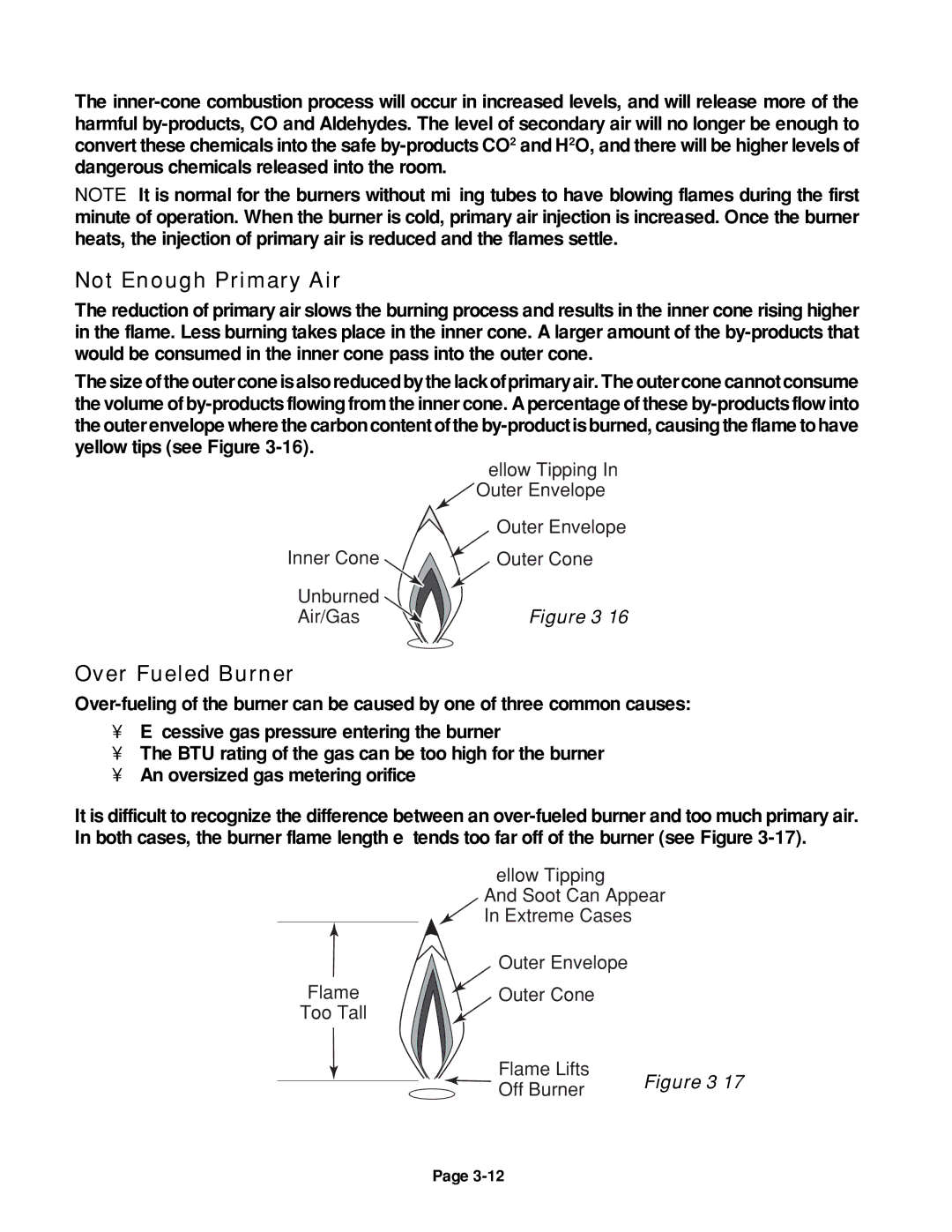 Whirlpool 4322452 manual Not Enough Primary Air 