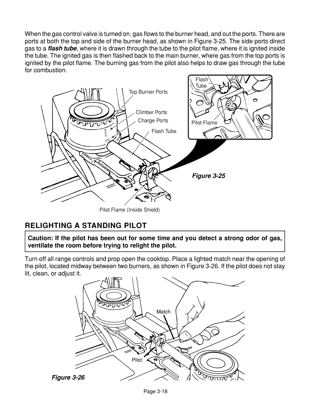 Whirlpool 4322452 manual Relighting a Standing Pilot 