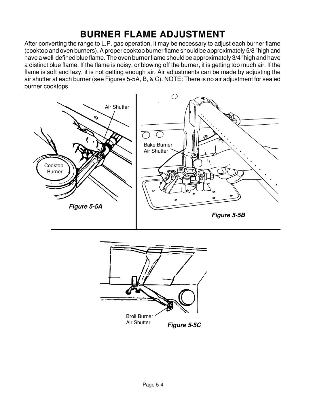 Whirlpool 4322452 manual Burner Flame Adjustment 