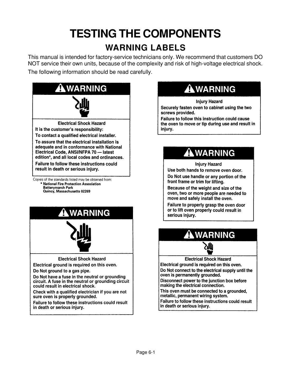 Whirlpool 4322452 manual Testing the Components 