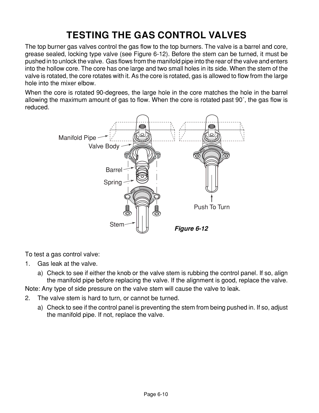 Whirlpool 4322452 manual Testing the GAS Control Valves 