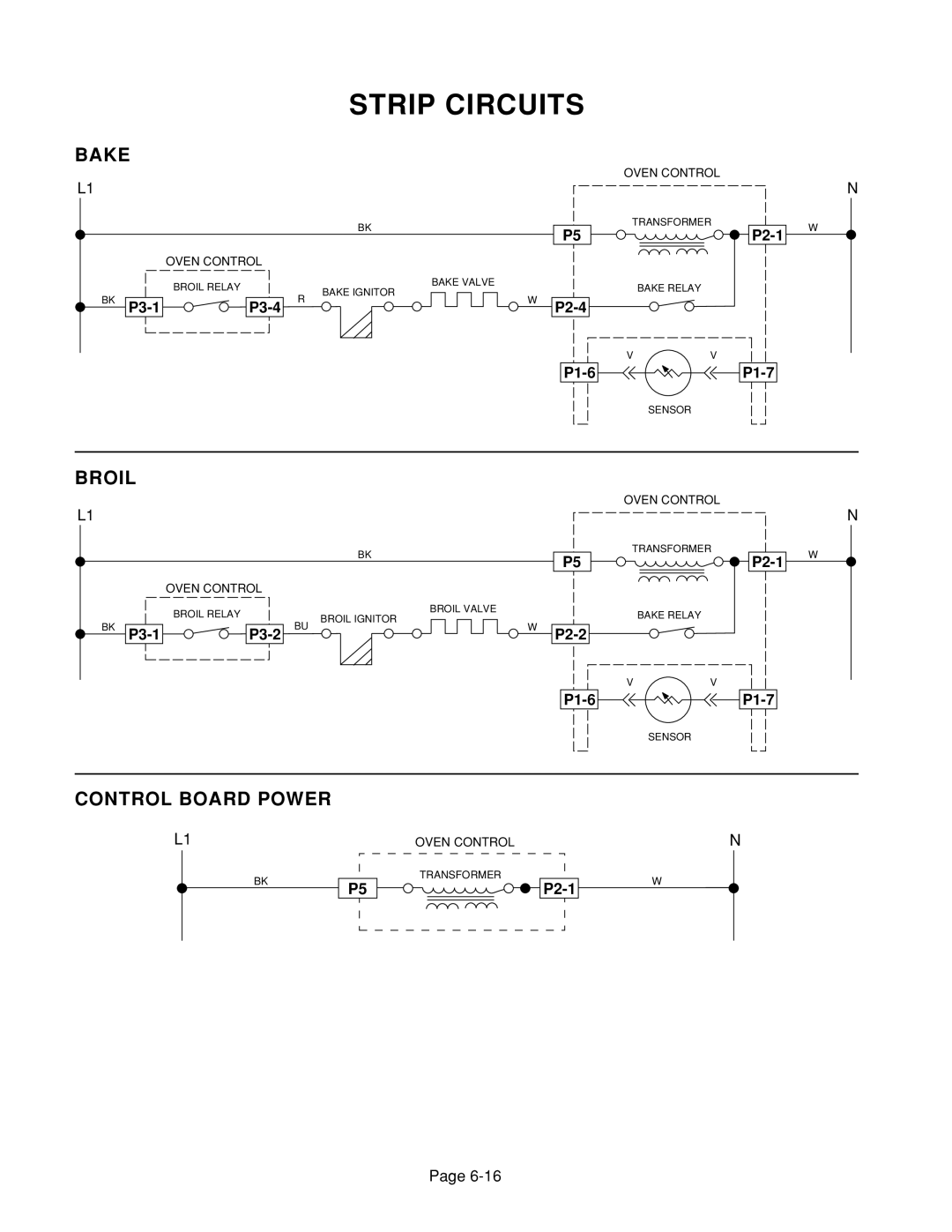 Whirlpool 4322452 manual Strip Circuits, Bake 