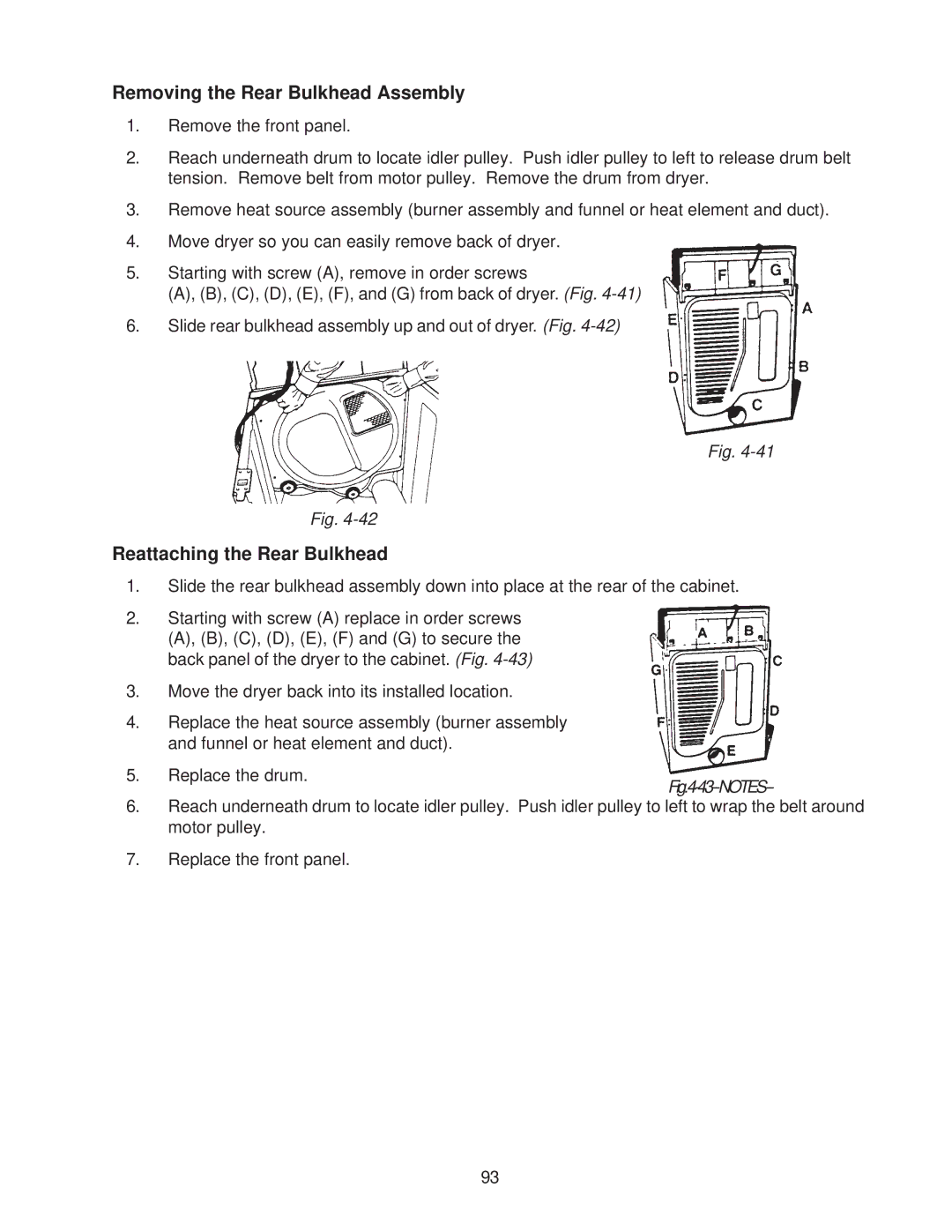 Whirlpool 4322616 manual Removing the Rear Bulkhead Assembly, Reattaching the Rear Bulkhead 