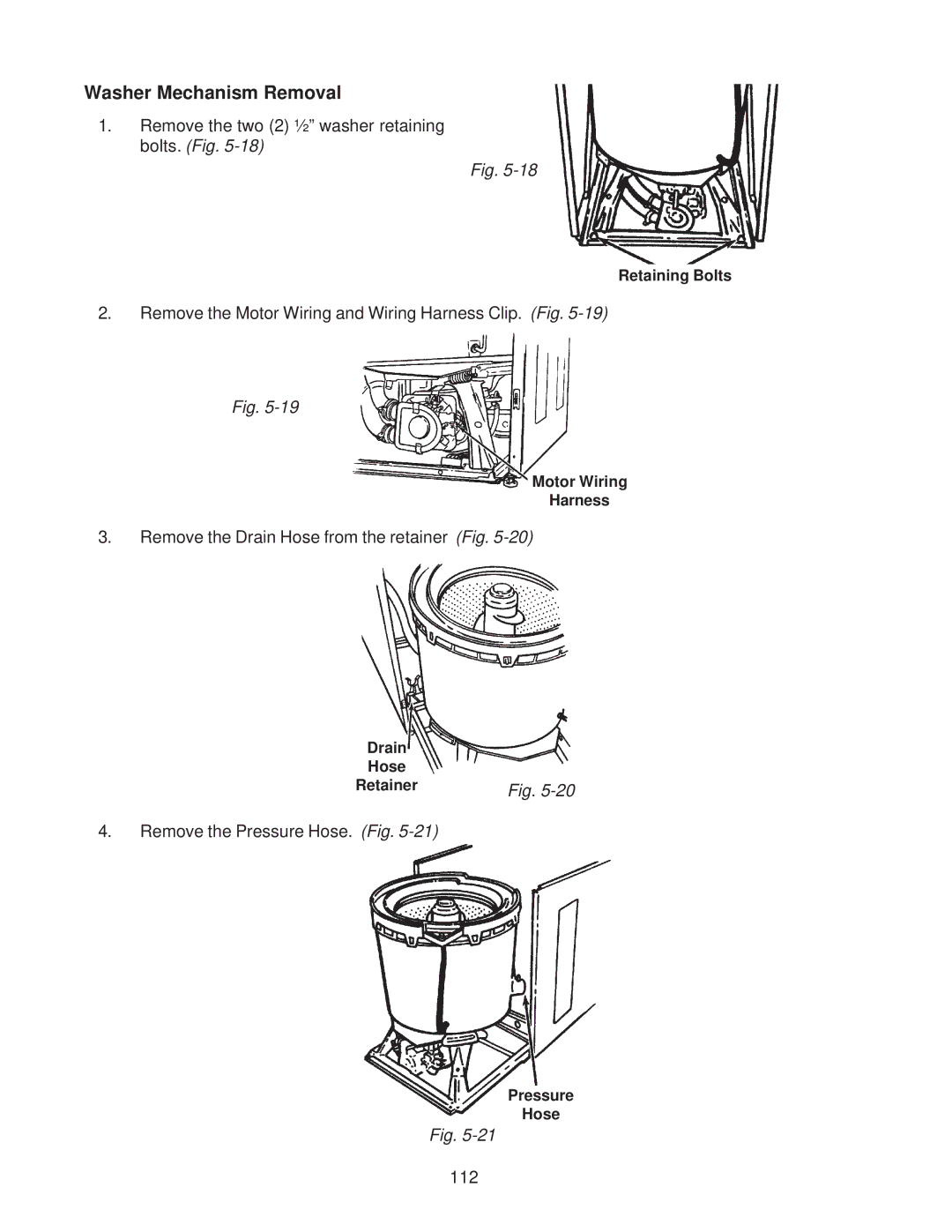 Whirlpool 4322616 manual Washer Mechanism Removal 