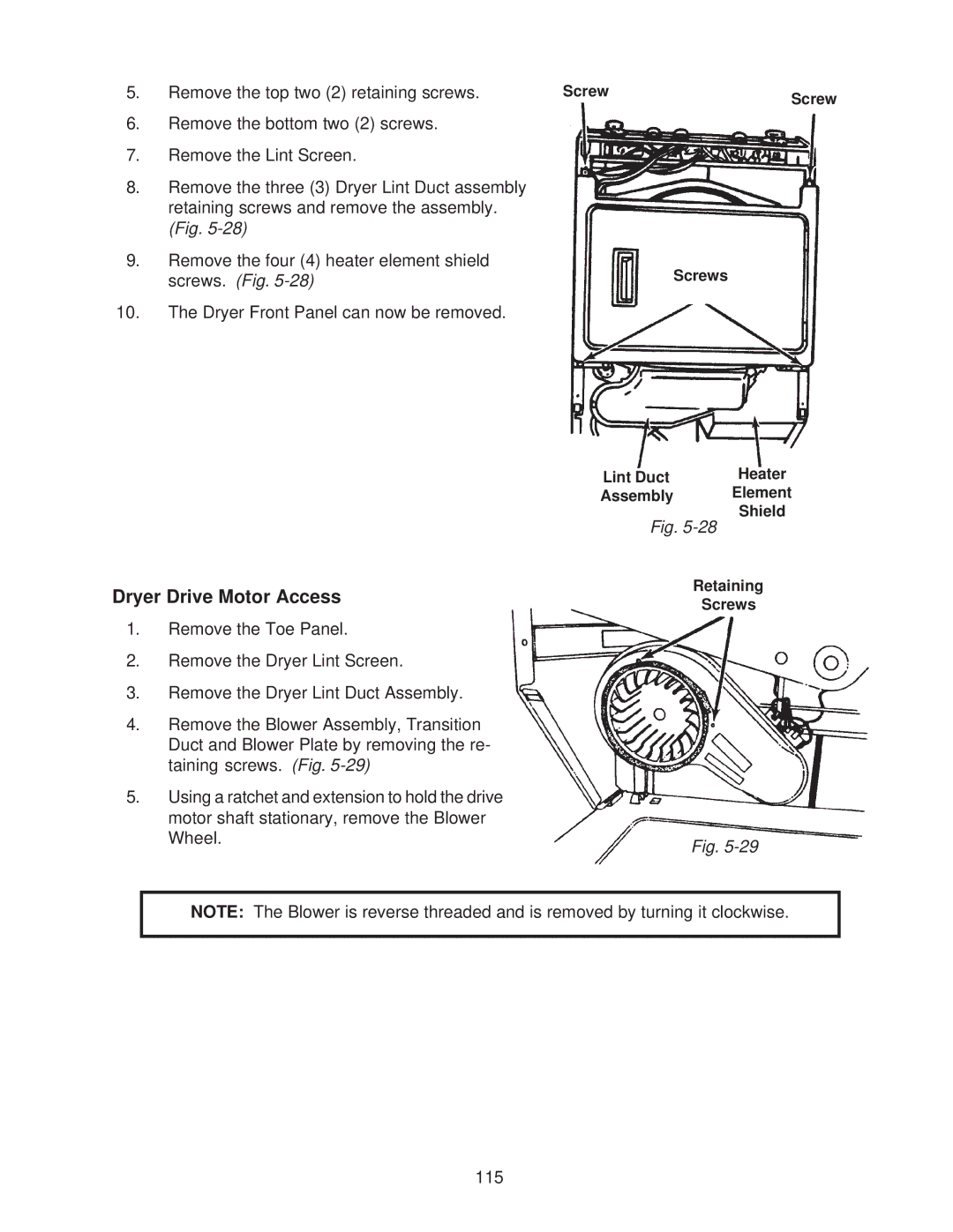 Whirlpool 4322616 manual Dryer Drive Motor Access 