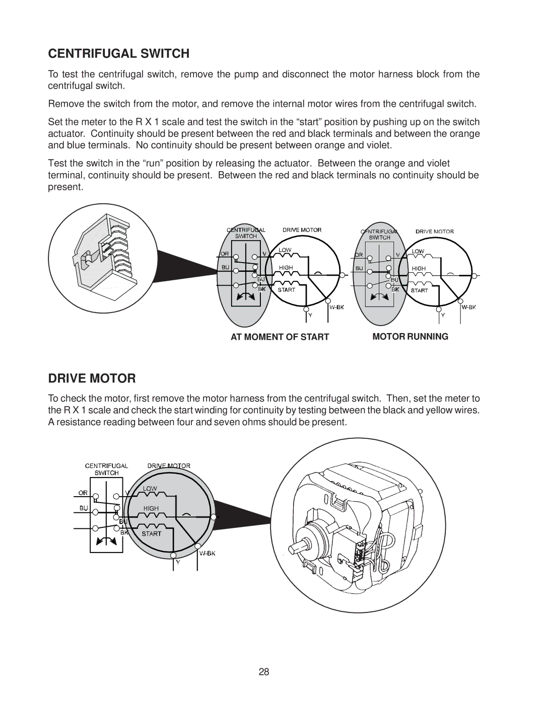 Whirlpool 4322616 manual Centrifugal Switch 