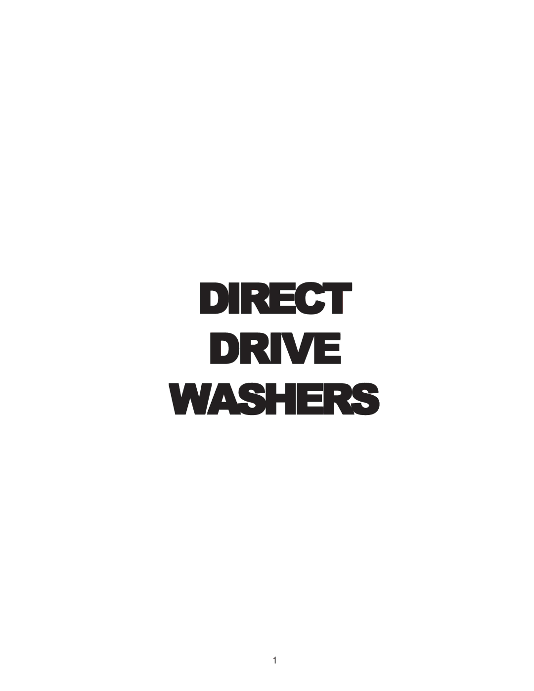 Whirlpool 4322616 manual Direct Drive Washers 