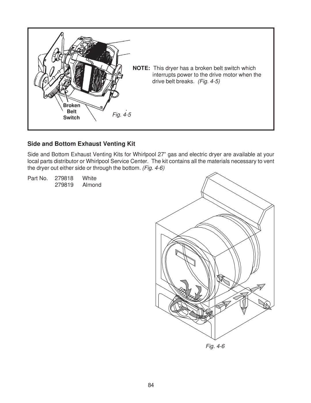 Whirlpool 4322616 manual Side and Bottom Exhaust Venting Kit 