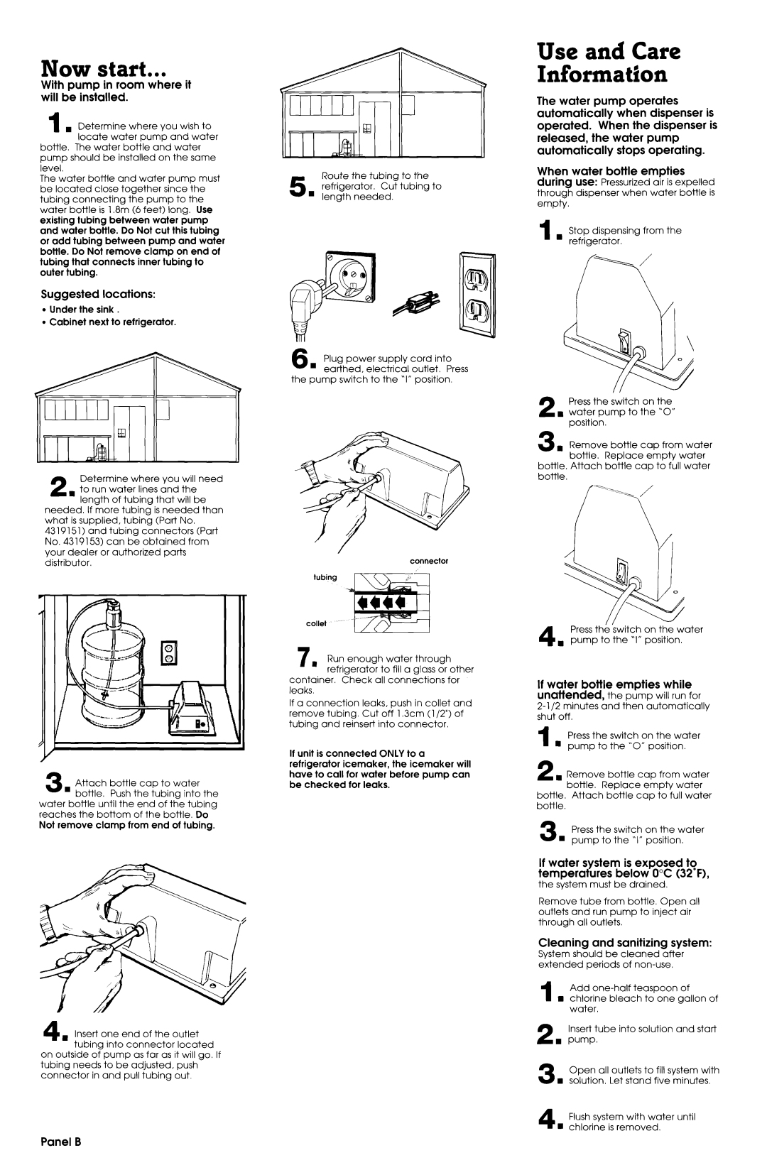 Whirlpool 4373526 installation instructions Now start, Information 