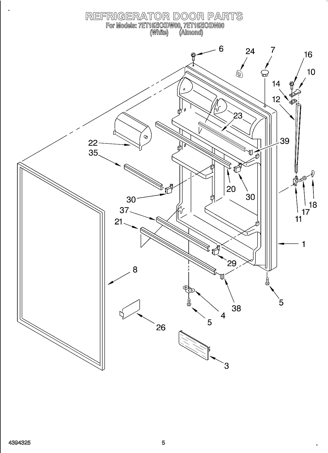 Whirlpool 4394325 manual 