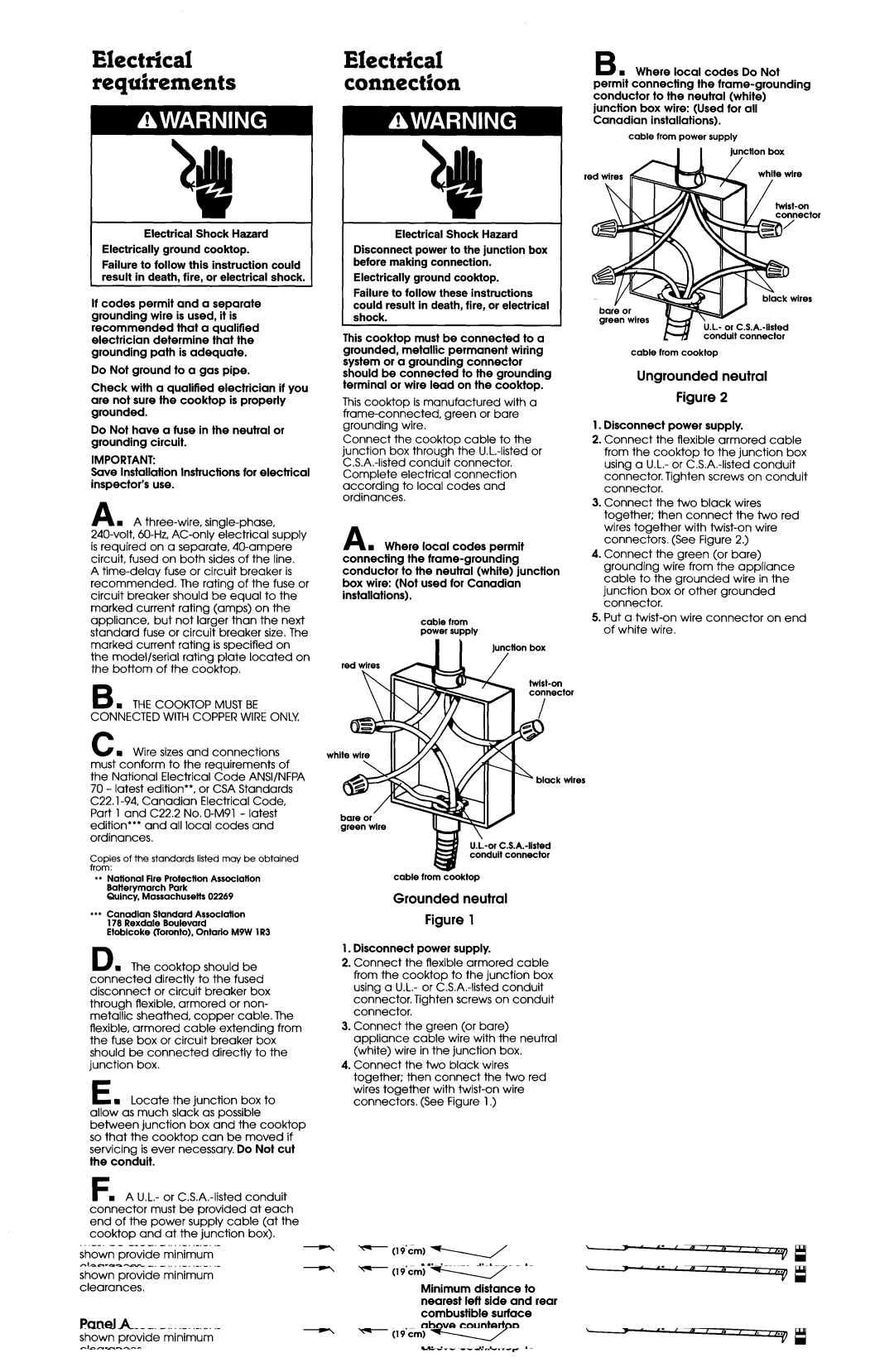 Whirlpool 4454653 ElectricalElectrical Requirementsconnection, Grounded neutral, Ungrounded neutral, Panel B 