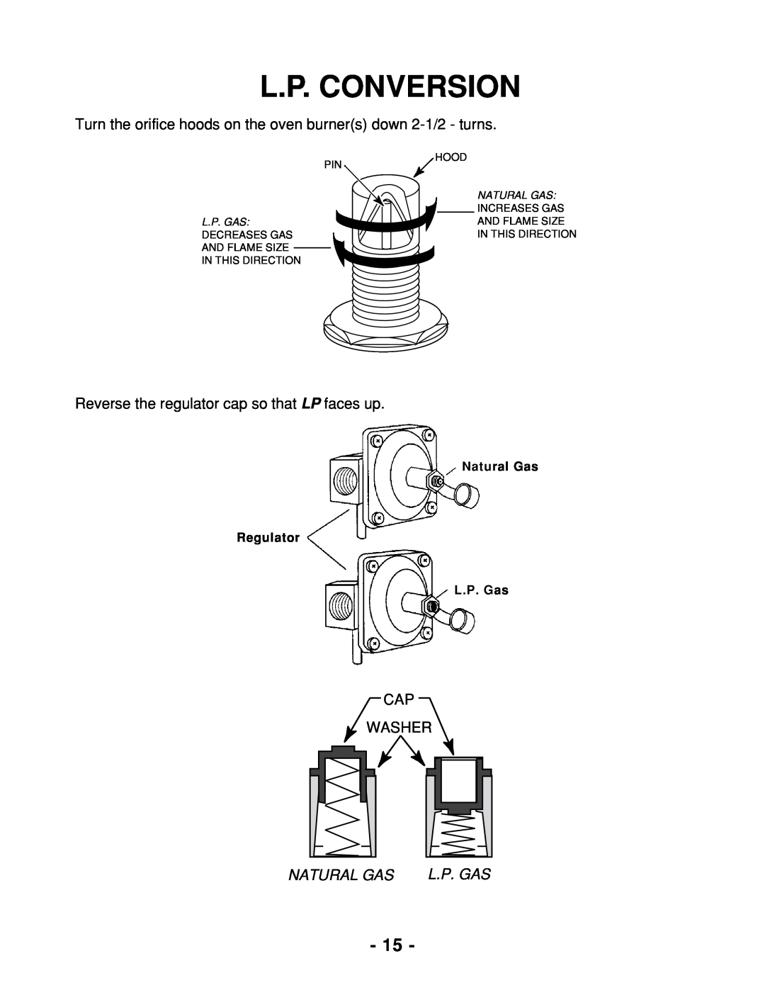 Whirlpool 465 manual L.P. Conversion, Natural Gas, L.P. Gas 
