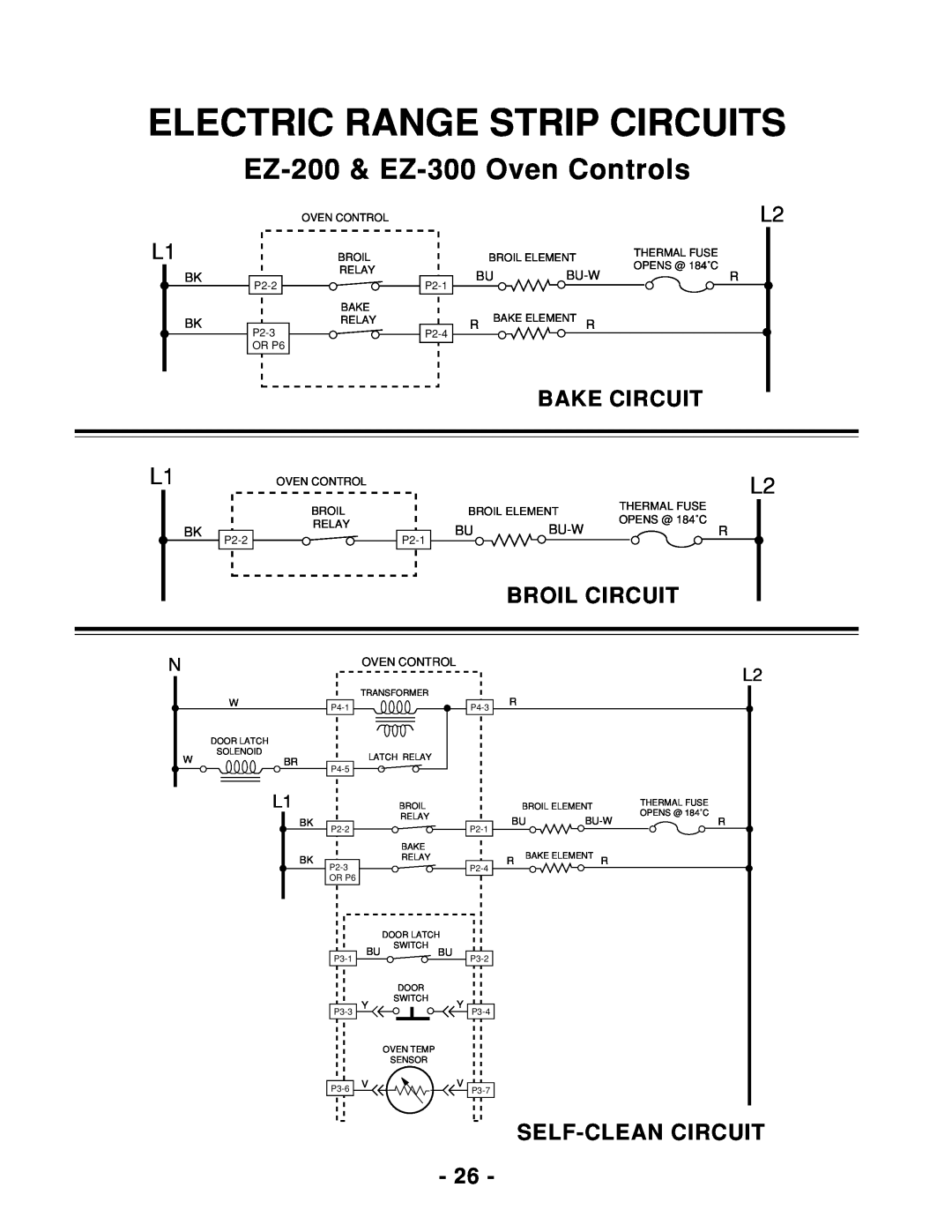 Whirlpool 465 manual Electric Range Strip Circuits, EZ-200 & EZ-300 Oven Controls 