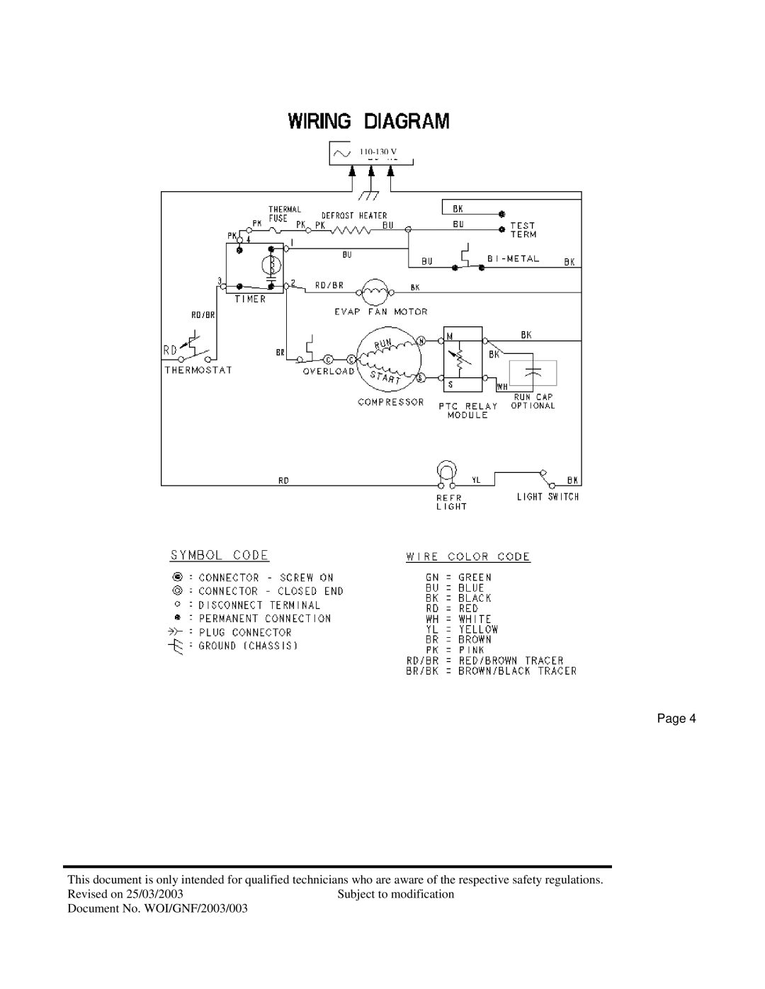 Whirlpool 5622 285L 2G UL 110V QCS, 5624 285L 2G UL 110V QCS, 6670 220L 2G 110V/60 service manual 110-130 