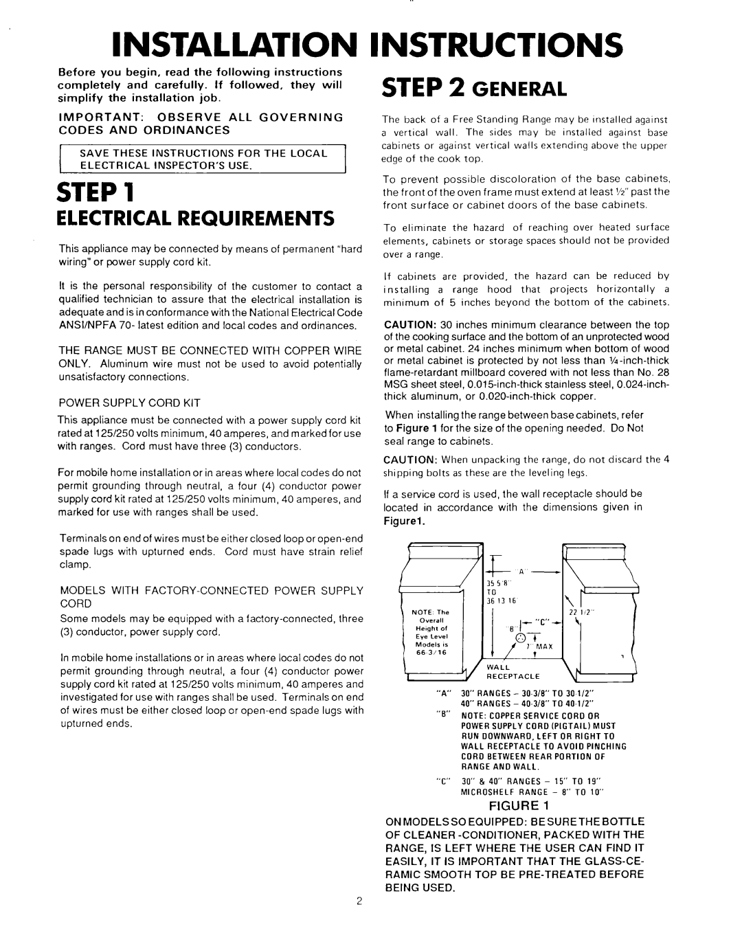 Whirlpool 56OSOLSPC5 816412 manual Electrical Requirements, On Modelsso Equipped Besuaethe BOlTLE, Power Supply Cord KIT 