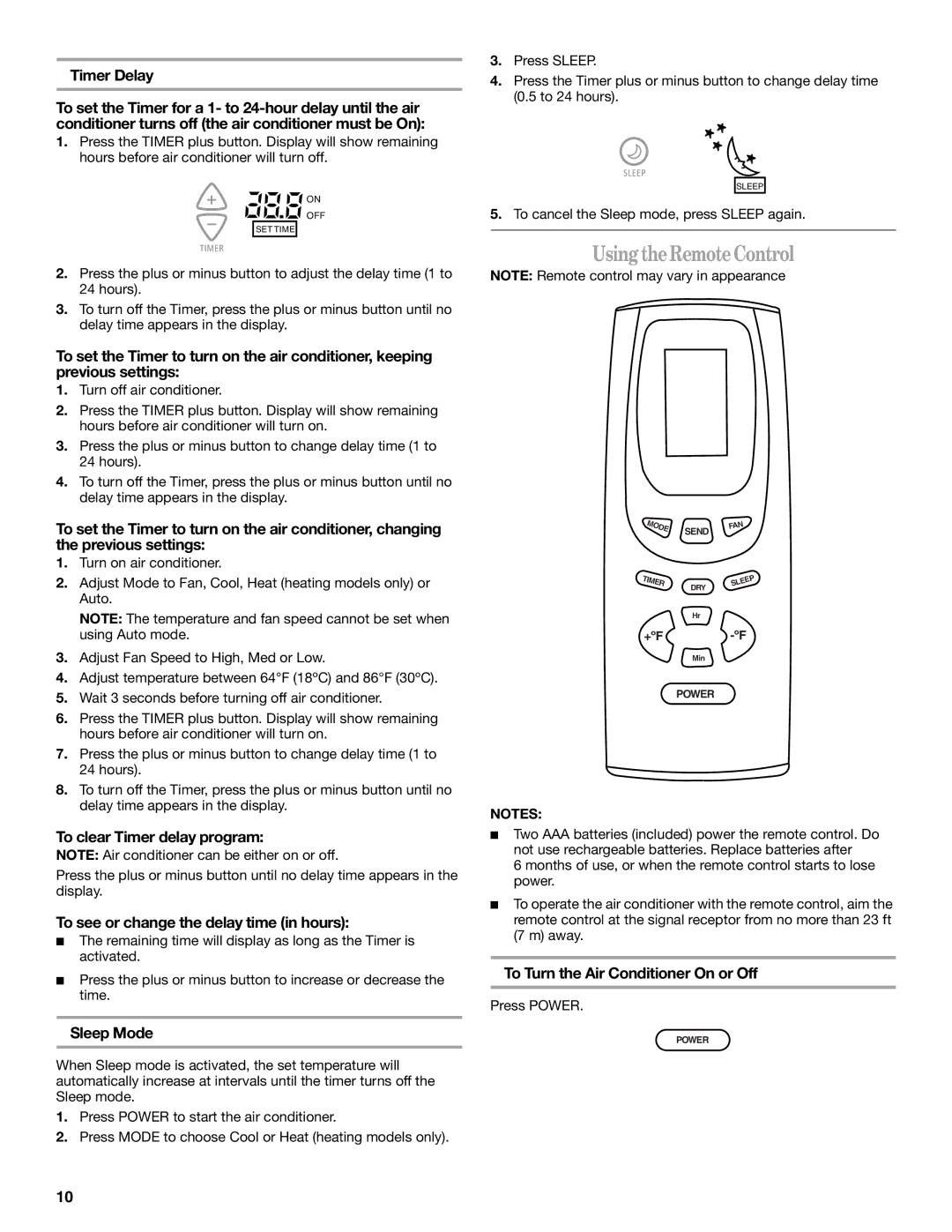 Whirlpool 66126277 manual UsingtheRemoteControl 