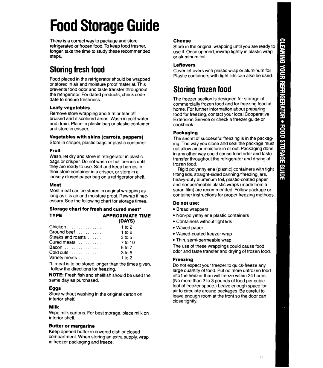 Whirlpool 6ET18GK manual Type Approximate, Days 