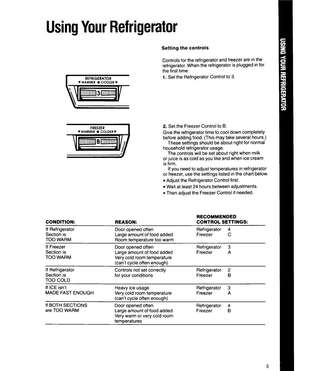 Whirlpool 6ET18GK manual UsingYourRefrigerator 