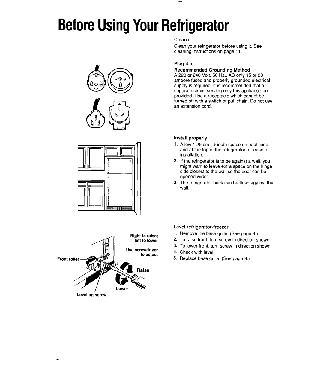 Whirlpool 6ET20RK, 3ET22RK manual BeforeUsingYourRefrigerator 