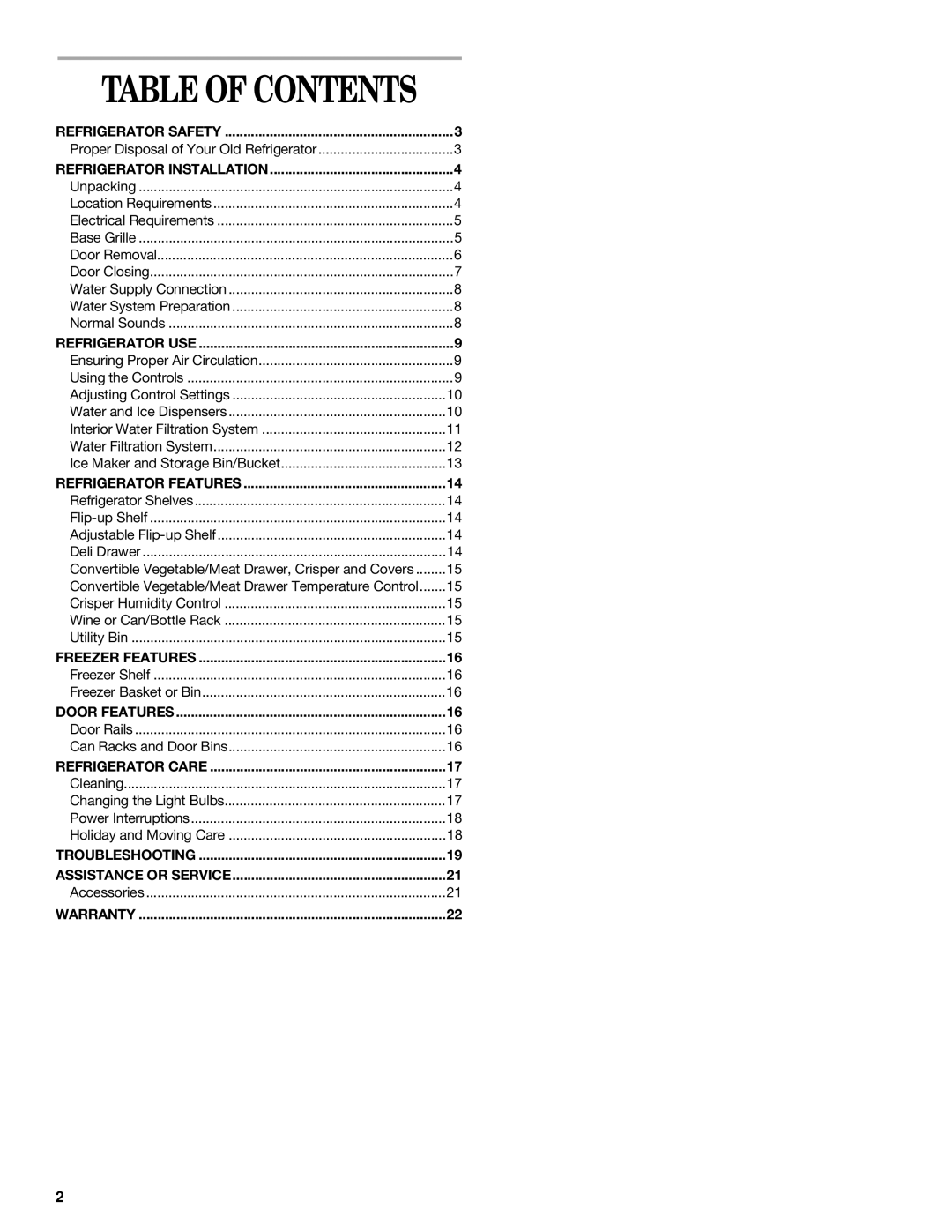 Whirlpool 6GD25DCXHW03, 6GD27DFXFS02, 6GD25DCXHW00, 6GD25DCXHS02, 6GD25DCXHS01, 6GD25DCXHS00, 6GD25DCXHS06 Table of Contents 