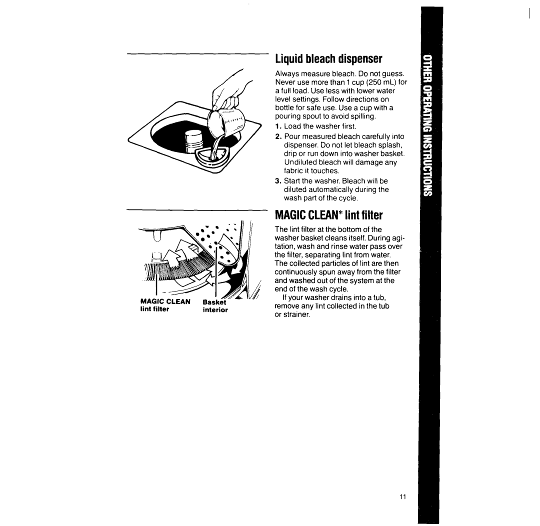 Whirlpool 6LA6300xY manual Liquidbleachdispenser 