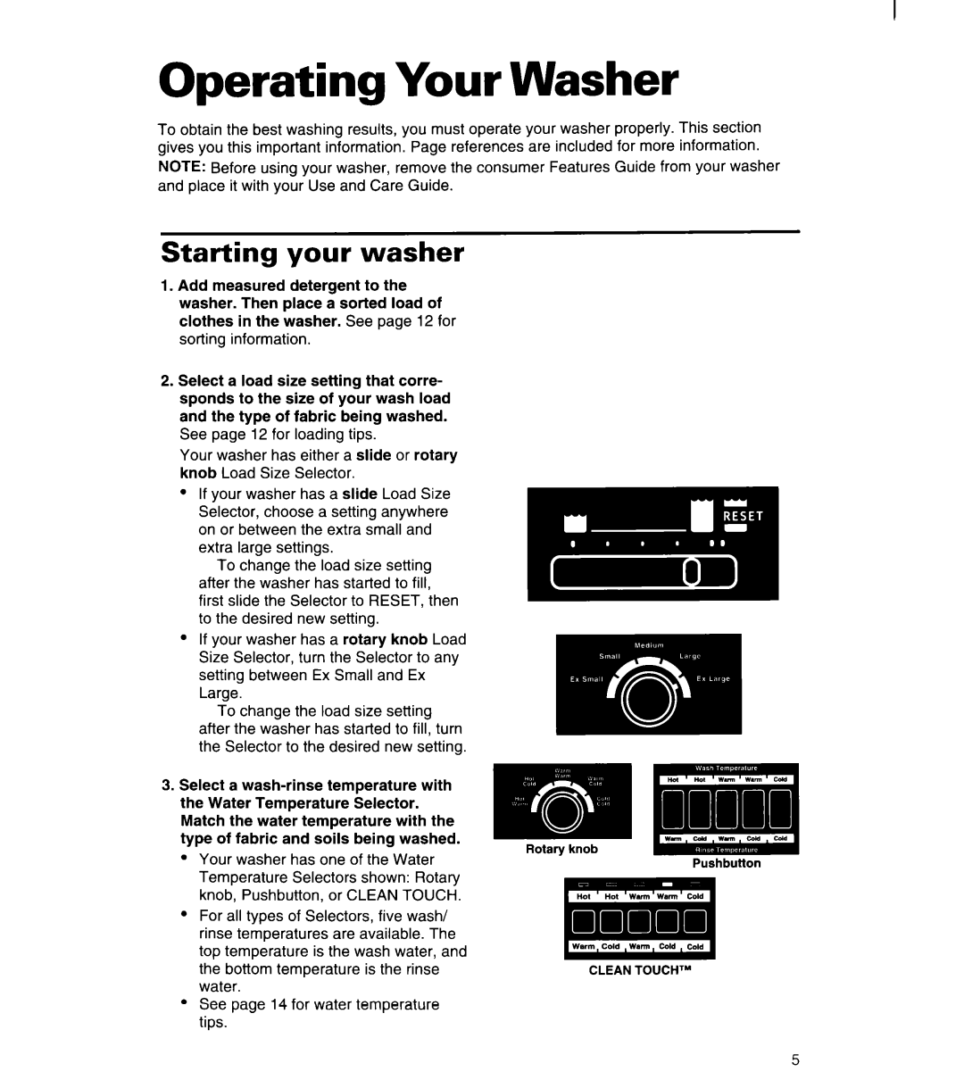 Whirlpool 6LSC9255BQ0 warranty Operating Your Washer, Starting your washer 