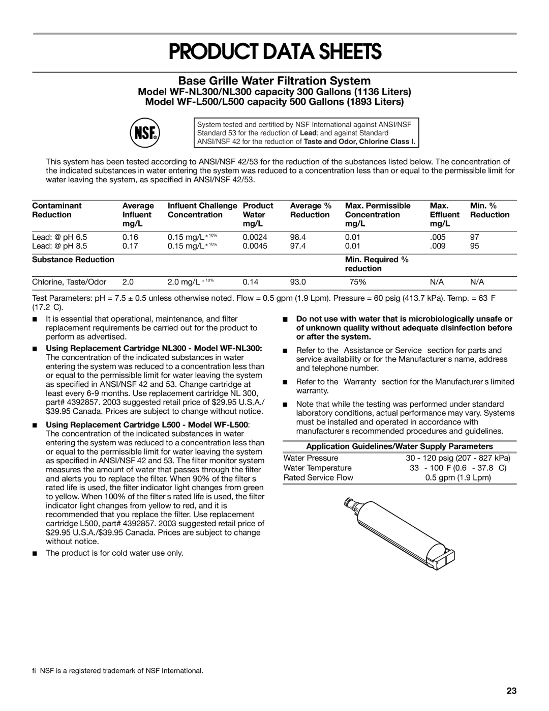 Whirlpool CS25AFXKQ02, 7GS6SHAXKQ01, 7ED7FHGXKQ01, 7GS6SHAXKB01 Product Data Sheets, Substance Reduction Min. Required % 