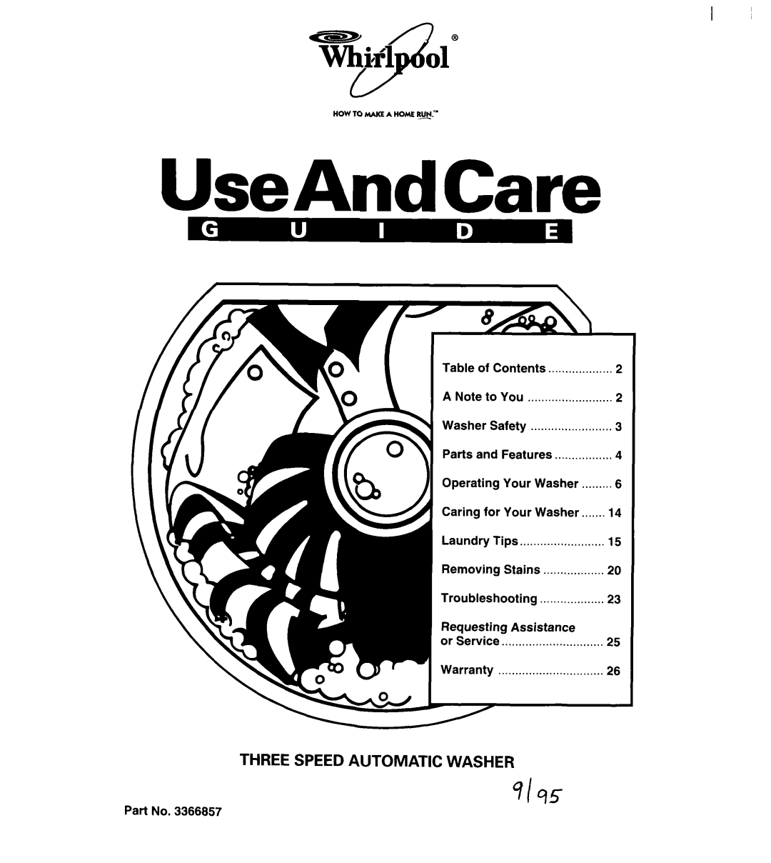 Whirlpool 7LSC9355BN0 warranty UseAndCare 